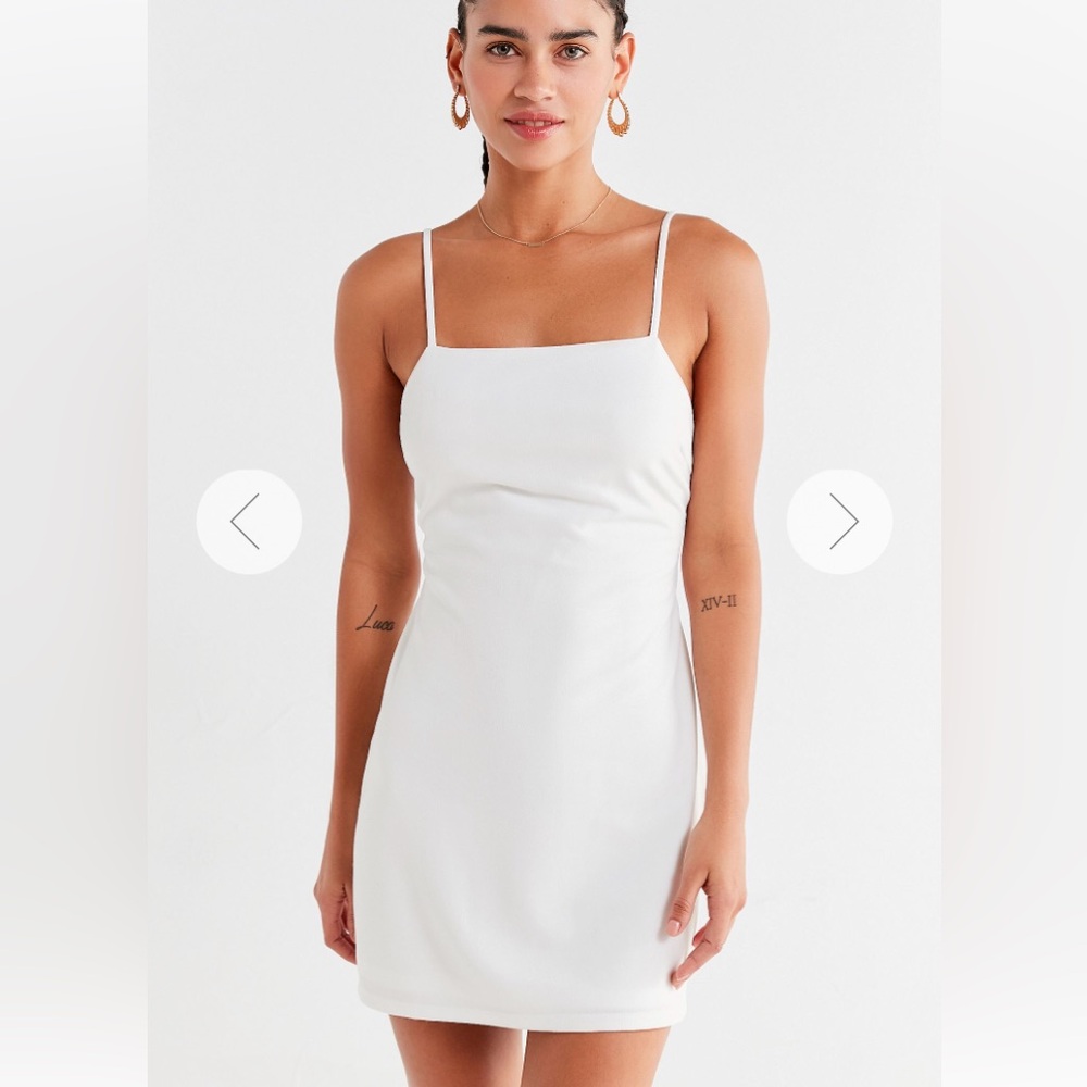 White, open back spaghetti strap Urban Outfitters dress